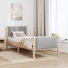 vidaXL Bed frame Brown and light grey 80 x 200 cm Solid pine wood