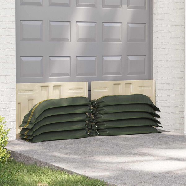 vidaXL Sandbags 25 pcs Dark Green 120 x 27 cm HDPE