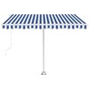 vidaXL Freestanding Manual Retractable Awning 300x250 cm Blue/White