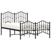 vidaXL Metal Bed Frame without Mattress with Footboard&nbsp;Black 120x200cm