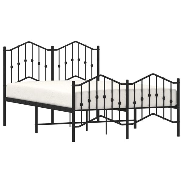vidaXL Metal Bed Frame without Mattress with Footboard&nbsp;Black 120x200cm