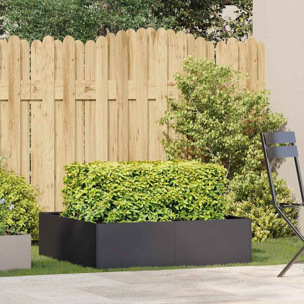 vidaXL Planter Black 100x100x30 cm Steel