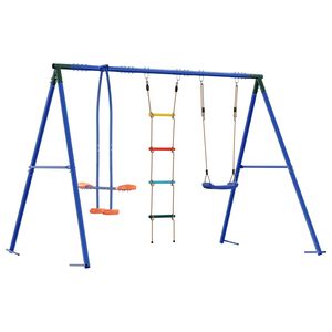 vidaXL Outdoor Swing Set Multicolour Steel and PE