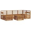 vidaXL Outdoor Sofa Set 7 pcs 5-Seaters Natural Solid Acacia Wood