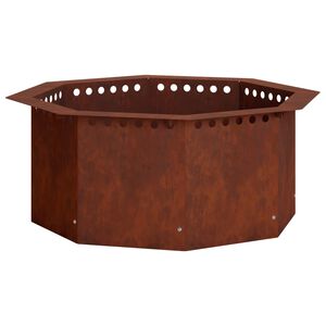 vidaXL Fire Pit Ring Rusty 60 x 60 x 25 cm Weathering Steel