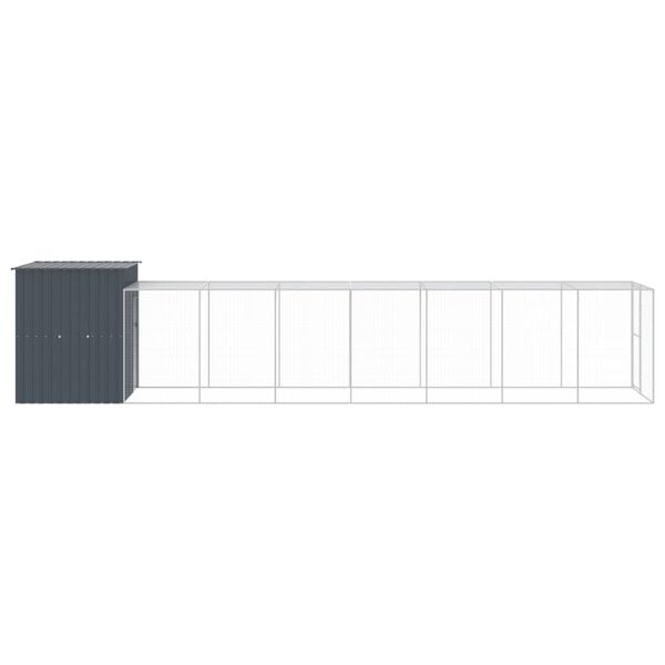 vidaXL Chicken Cage with Run Anthracite 165x863x181 cm Galvanised Steel