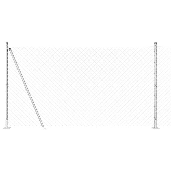 vidaXL Fence Post Silver 10 x 1.2 m (40 x 40 mm mesh) Steel
