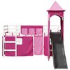 vidaXL Kids' Loft Bed with Tower Pink 80x200 cm Solid Wood Pine