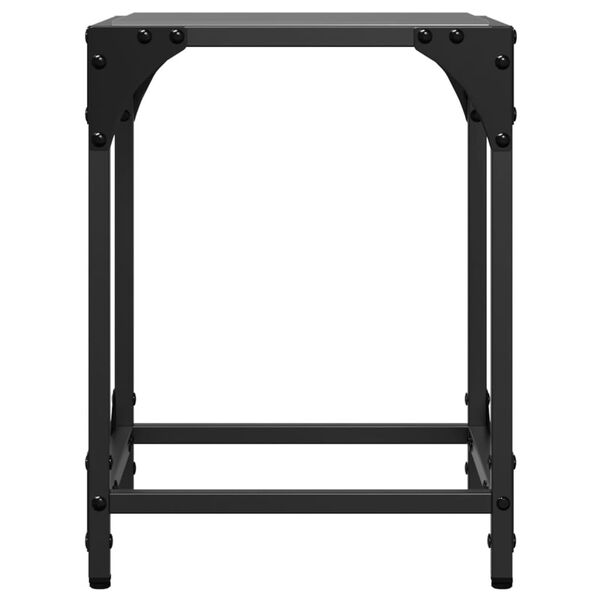 vidaXL Coffee Tables with Black Glass Top 2 pcs 30x30x40 cm Steel