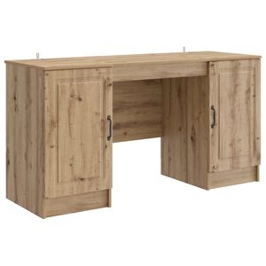 vidaXL Desk with Shelf Artisan Oak 142.5 x 50 x 75 cm Engineered Wood