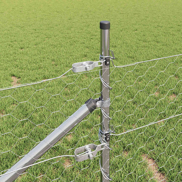 vidaXL Fence Post Silver 10 x 1 m (50 mm mesh) Steel