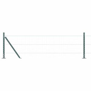 vidaXL Fence Posts Manual 13 pcs Green Ø32mm 70 cm Galvanised steel