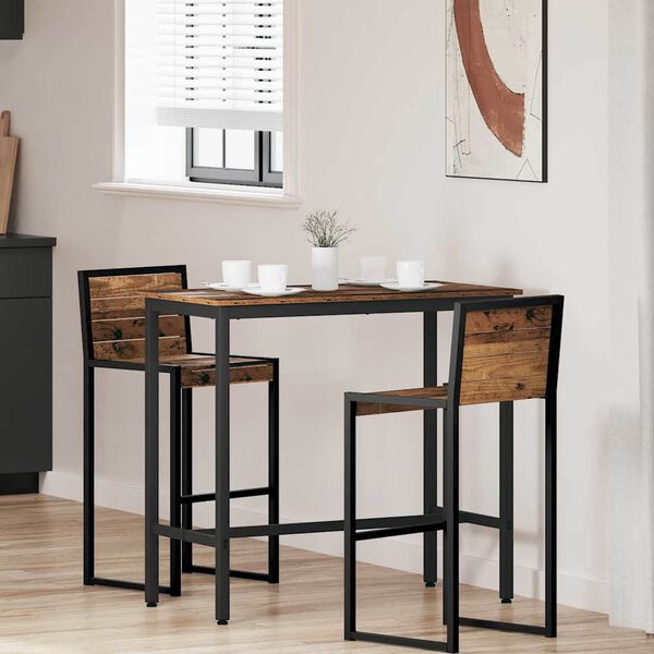 vidaXL Table Old Wood 100 x 50 x 90.5 cm Engineered Wood and Steel