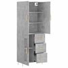 vidaXL Highboard Concrete Grey 69.5x34x180 cm Engineered Wood