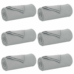 vidaXL Throw Blankets 6 pcs Grey 240 x 220 cm 4.28 kg Fleece