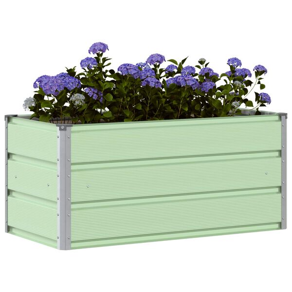 vidaXL Planter Pastel Green 100 x 50 x 45 cm Galvanised Steel