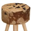 vidaXL Bar Stools 2 pcs Brown Rough Mango Wood and Real Leather