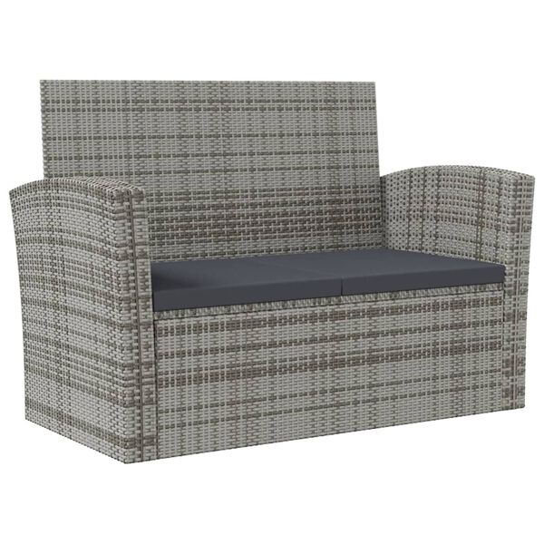 vidaXL 8 Piece Garden Lounge Set with Cushions Poly Rattan Grey