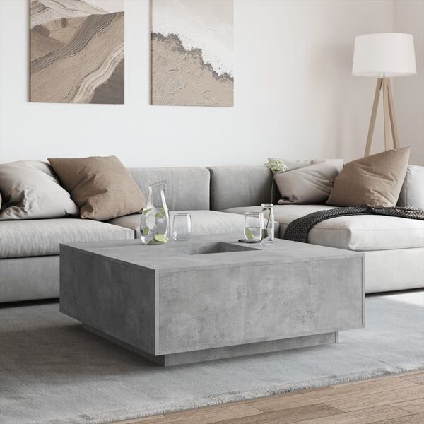 vidaXL Coffee Table Concrete Grey 100x100x40 cm Engineered Wood
