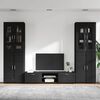 vidaXL TV Cabinet Set with Drawer FLORIN Black Engineered Wood