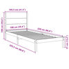 vidaXL Extra Long Bed Frame without Mattress White 100x220 cm Solid Wood
