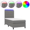 vidaXL Box Spring Bed with Mattress&LED Dark Grey 100x200 cm Fabric