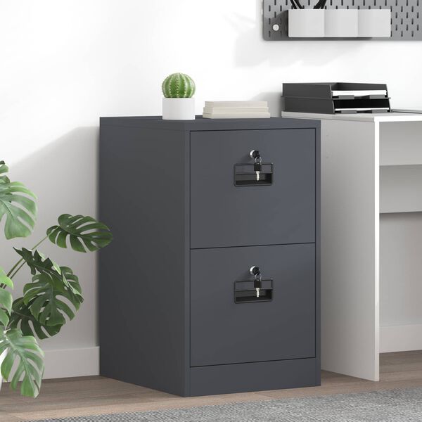 vidaXL File Cabinet Anthracite 44 x 50 x 74.5 cm Cold-Rolled Steel