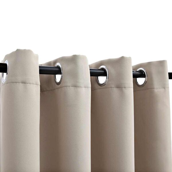 vidaXL Blackout Curtains with Metal Rings 2 pcs Beige 140x175 cm