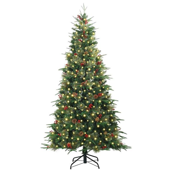 vidaXL Artificial Hinged Christmas Tree Green 240 cm PE and PVC