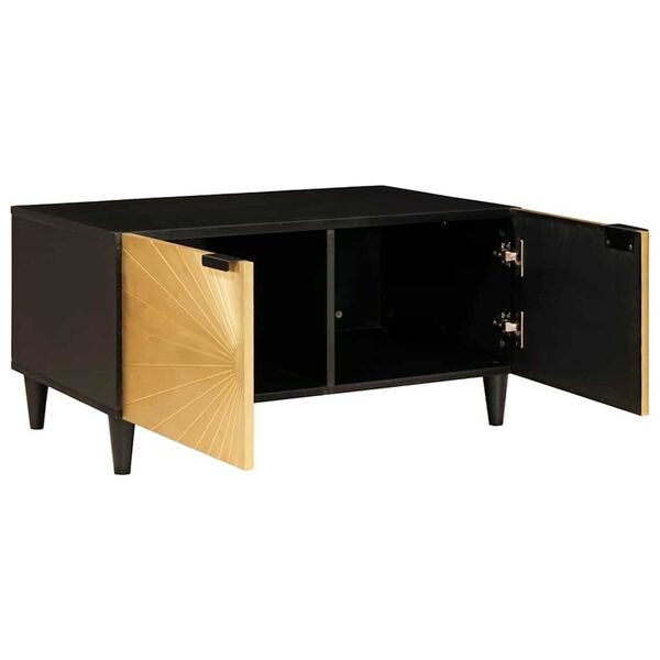 vidaXL Coffee Table Black and Gold 80 x 50 x 40 cm