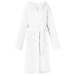 vidaXL Bathrobe Hoodie White S Flannel