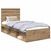 vidaXL Bed Frame Artisian Oak 90 x 200 cm Solid Pine Wood