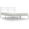 vidaXL Metal Bed Frame without Mattress with Headboard White 120x200cm