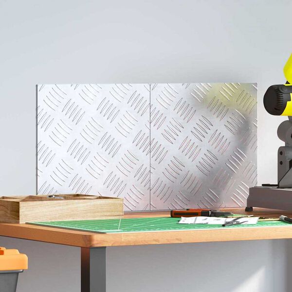 vidaXL Stair Tread Square 2 pcs Silver 30 x 30 cm Aluminium