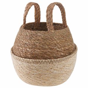 vidaXL Plant Pot with Handles White &Oslash; 22 x 20 cm 100% Seagrass