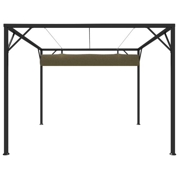 vidaXL Garden Gazebo with Retractable Roof 3x3 m Taupe 180 g/m&sup2;