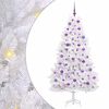 vidaXL Artificial Hinged Christmas Tree White 180 cm PVC and Steel
