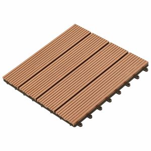 vidaXL Decking Tile 11 pcs Brown 30 x 30 cm WPC