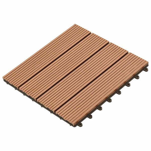 vidaXL Decking Tile 11 pcs Brown 30 x 30 cm WPC