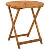 vidaXL Folding Garden Table Natural &Oslash;70 x 75 cm Solid Acacia Wood