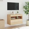 vidaXL TV Wall Cabinet with LED Lights Sonoma Oak 60x30x40 cm