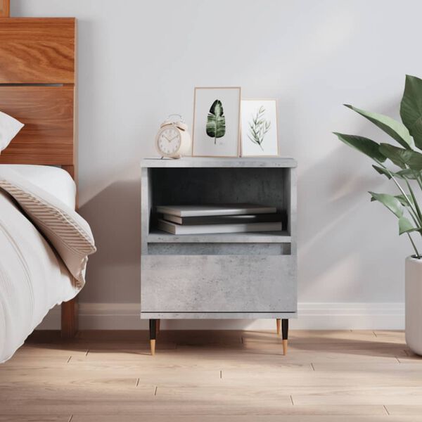 vidaXL Bedside Cabinet Concrete Grey 40x35x50 cm Engineered Wood