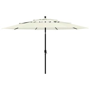 vidaXL 3-Tier Garden Parasol with Aluminium Pole Sand 3.5 m