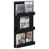 vidaXL Magazine Rack Black Oak 51 x 11 x 102 cm Engineered Wood