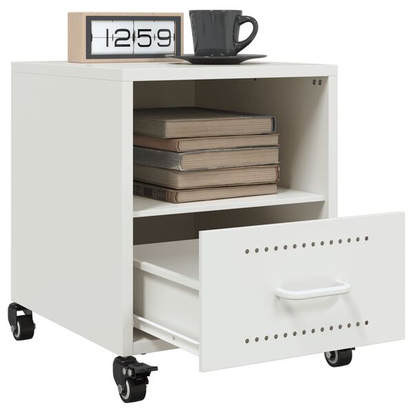 vidaXL Bedside Cabinets 2 pcs White 36x39x43.5 cm Steel