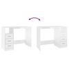 vidaXL Desk with Drawers High Gloss White 102x50x76 cm Engineered Wood