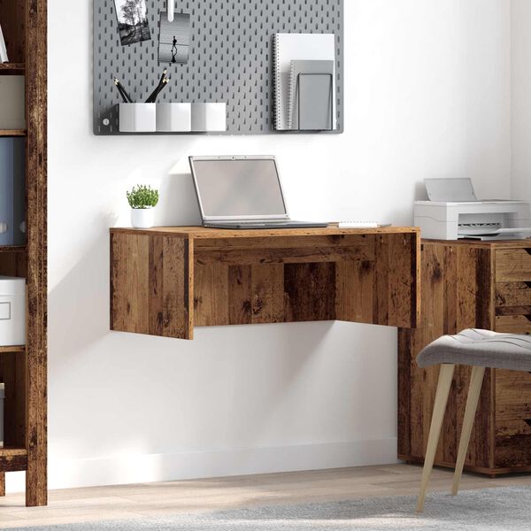 vidaXL Wall-Mounted Desk Old Wood 80 x 45 x 30 cm Engineered Wood