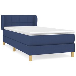 vidaXL Box Spring Bed with Mattress Blue 80x200 cm Fabric