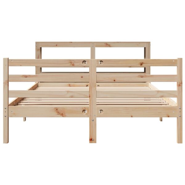 vidaXL Bed Frame without Mattress 120x190 cm Small Double Solid Wood Pine