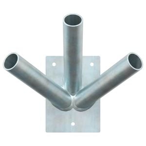 vidaXL Flag Pole Holde Silver 10.5 x 7.5 x 0.2 cm Steel
